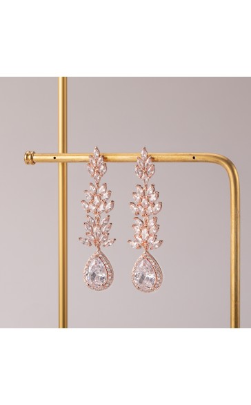 Ladies' Elegant Alloy With Irregular Cubic Zirconia Earrings