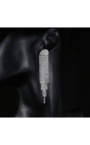 Ladies' Beautiful Alloy With Irregular Cubic Zirconia Earrings