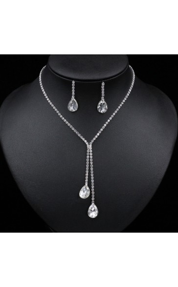 Ladies' Elegant Alloy With Irregular Cubic Zirconia Jewelry Sets