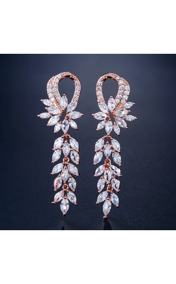 Ladies' Fashionable Alloy With Irregular Cubic Zirconia Earrings