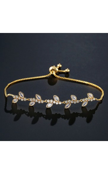 Ladies'/Couples' Elegant/Fashionable/Classic Alloy With Irregular Cubic Zirconia Bracelets