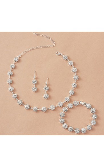 Ladies' Beautiful/Attractive Alloy With Round Rhinestone Jewelry Sets